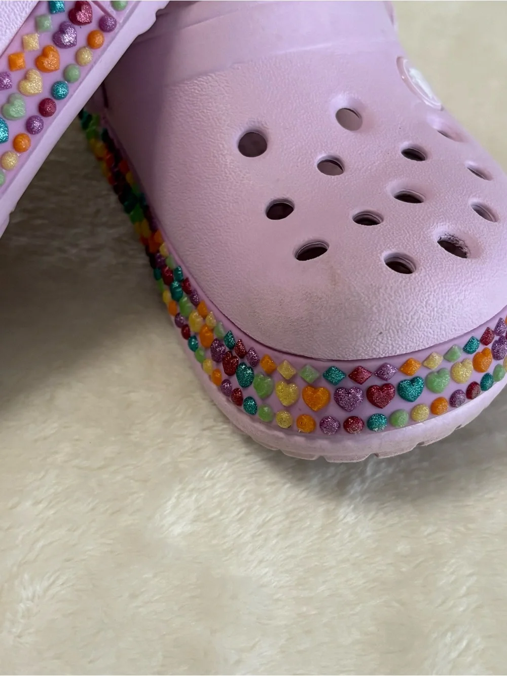 Crocs Girls Pink Crocbands Gem Band Clogs Size C10